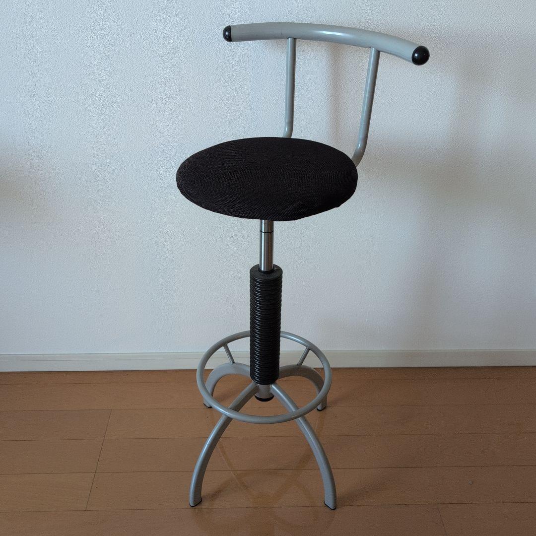 カウンターチェア　アンティーク　レトロ　丸椅子　高さ調整可能　昇降椅子