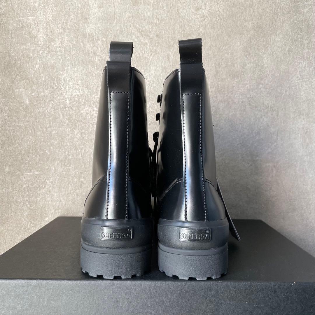 新品　SUPERGA アルピナ　ボックスレザー　ブーツ　3341 ブラック　黒