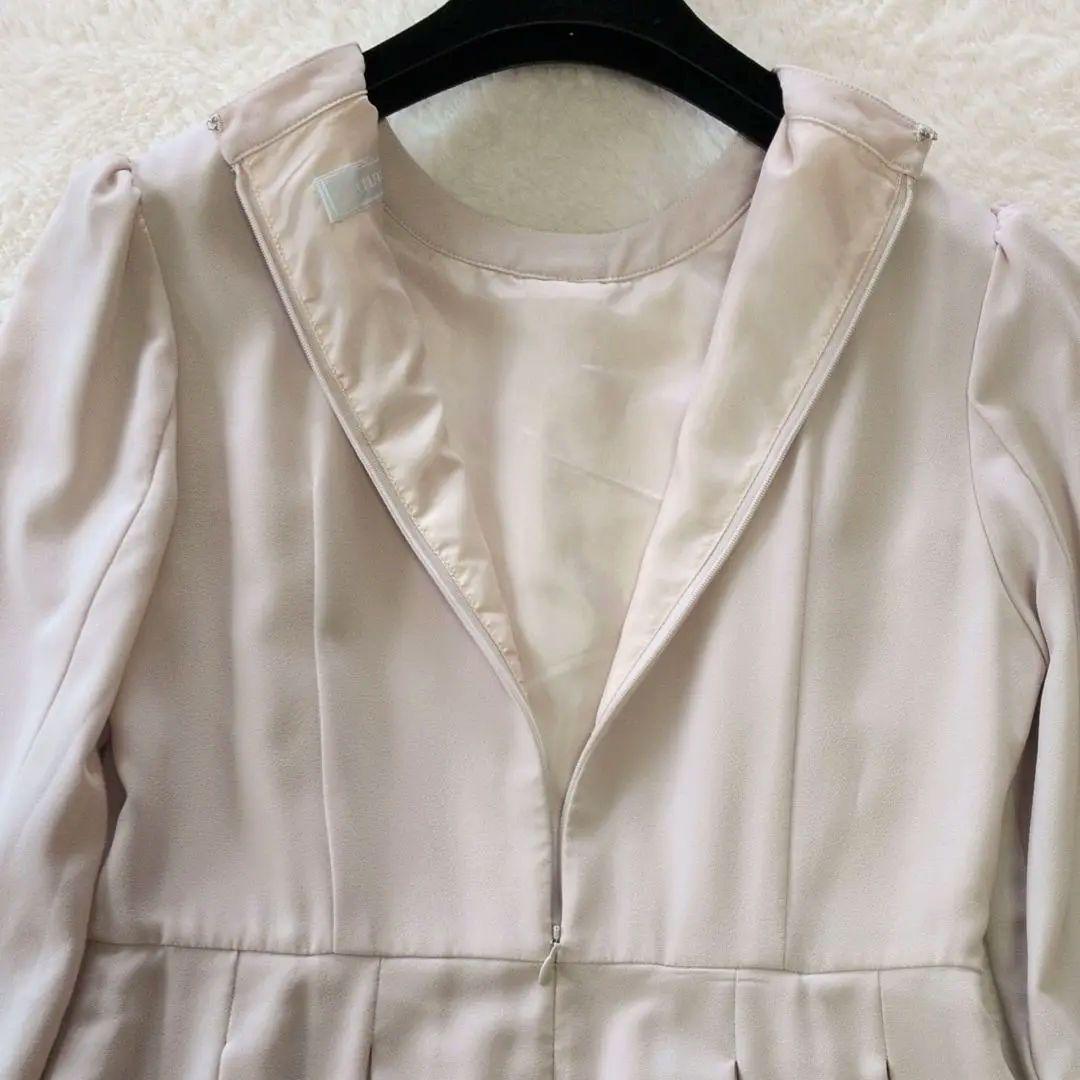 セルフォード ボウタイプリーツワンピース　セレモニー　ライトベージュ　M