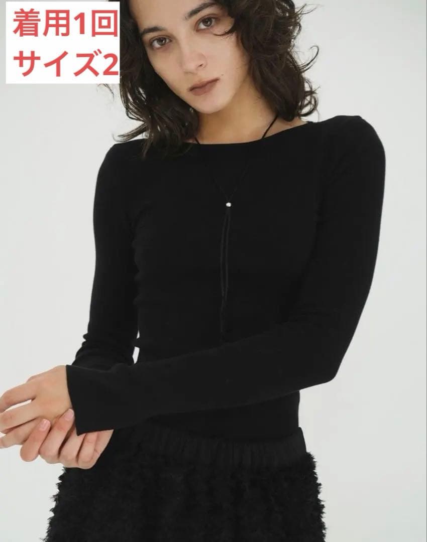 ま*ゆ様 美品 CLANE SHOULDER PADS KNIT TOPS 25