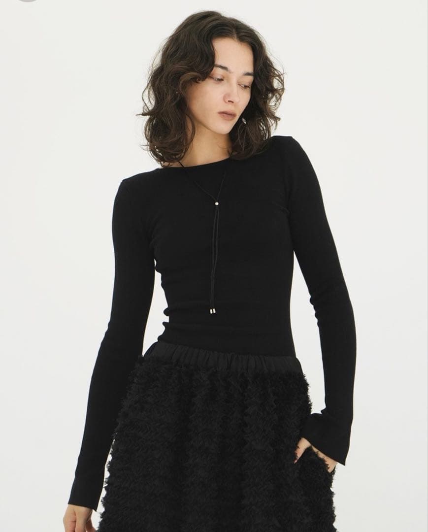 ま*ゆ様 美品 CLANE SHOULDER PADS KNIT TOPS 25