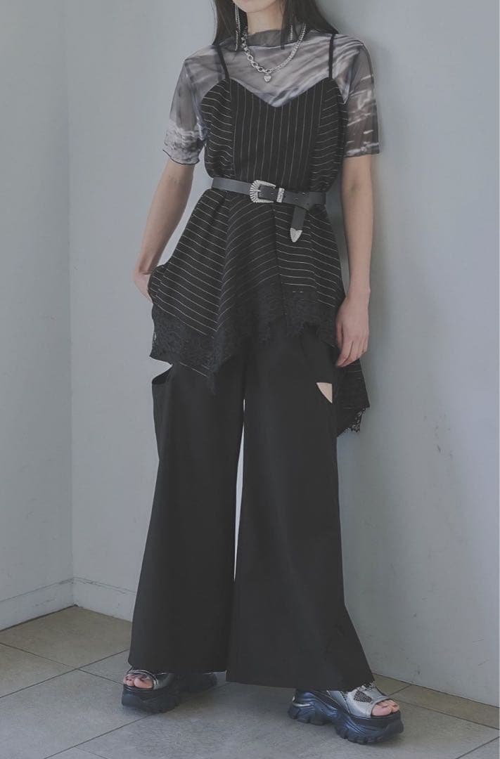 【新品•タグ付】HARE レースドッキングキャミビスチェ ブラック 黒 •完売品