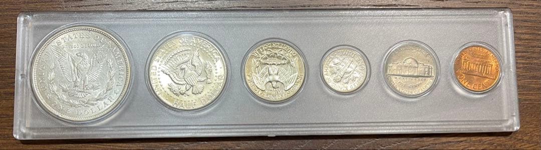 1921年旧貨幣アメリカ　6枚ケース入り　銀貨含む