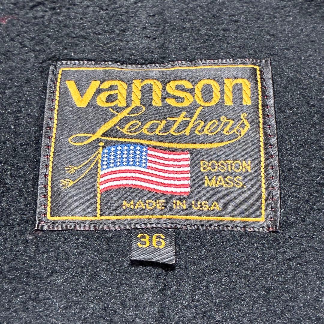 [USA製/ヴィンテージ]VANSON シングルライダース 36 TALON 黒