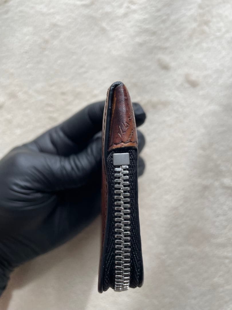 ベルルッティ　カードケース　エピュール　カリグラフィ　ブラウン