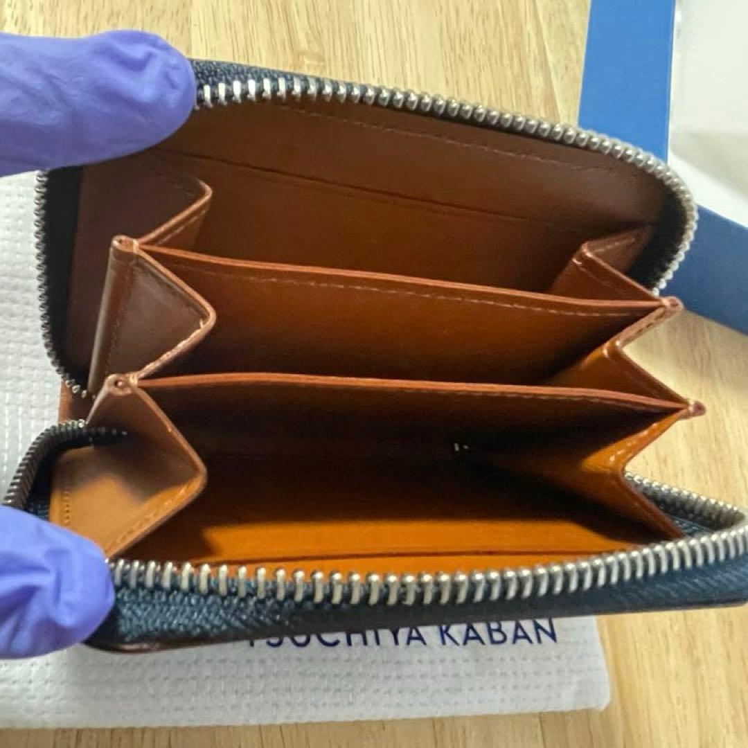 【未使用】土屋鞄 コードバン ファスナーパース ネイビー