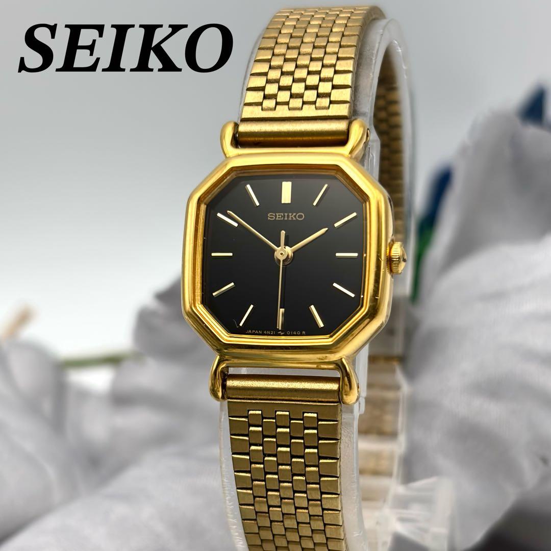 稼働✨セイコー SEIKO ヴィンテージ 腕時計 オクタゴン ゴールド 美品
