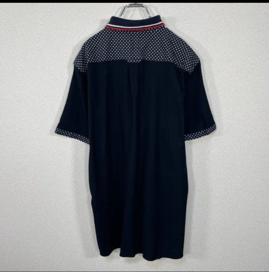 美品 フレッドペリー/FRED PERRY 半袖シャツ ドット ロゴ 刺繍 XL
