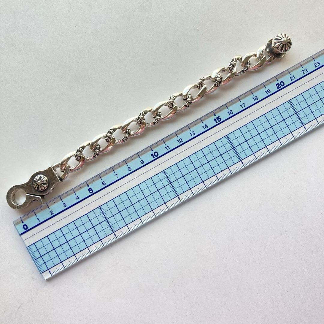 メンズブレスレット フラワーモチーフ　ヴィンテージS925コーティング 刻印あり