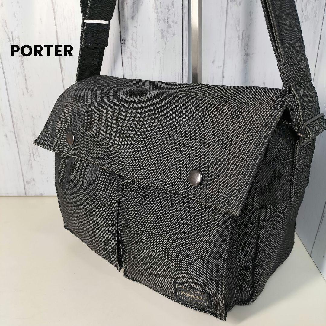 ✨美品✨ ポーター メッセンジャーバッグ スモーキー キャンバス 黒