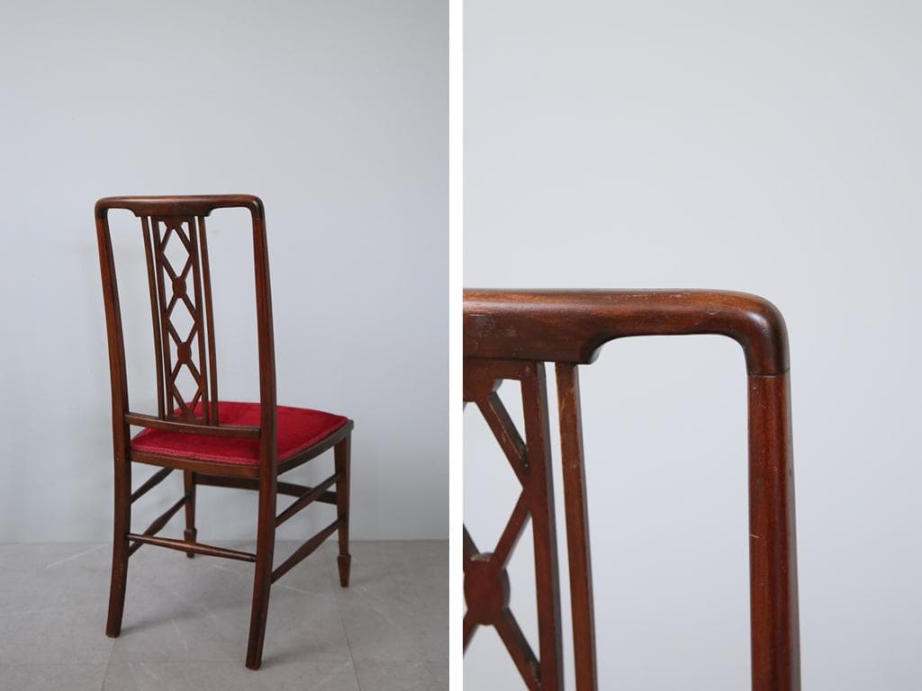 英国アンティーク木製ベッドルームチェア/椅子ダイニングイス/飾り棚88-68-2