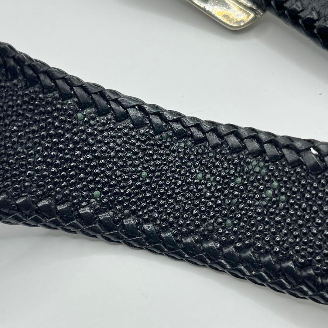 【希少】エイ革 スティングレイ レザー ボディバッグ ウエストポーチ ブラック