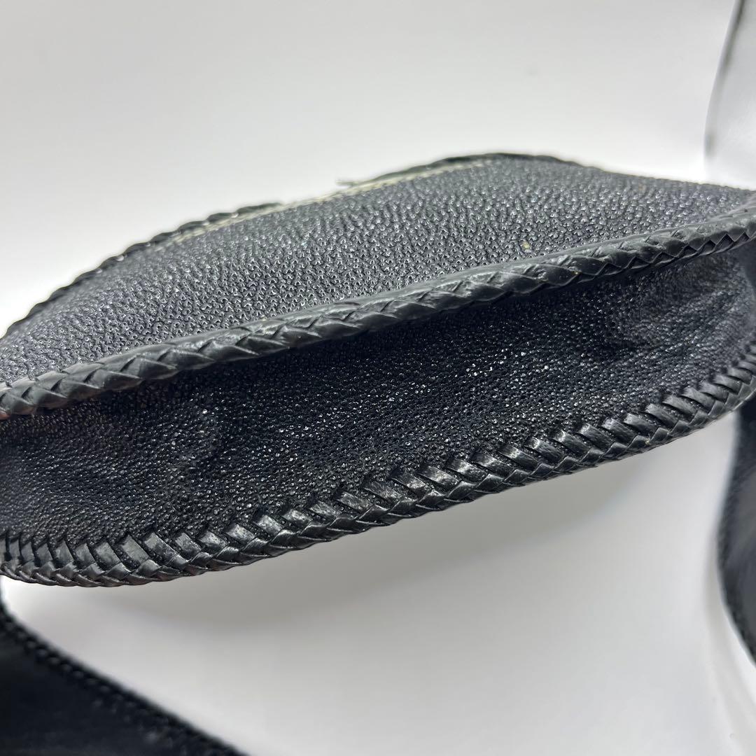 【希少】エイ革 スティングレイ レザー ボディバッグ ウエストポーチ ブラック