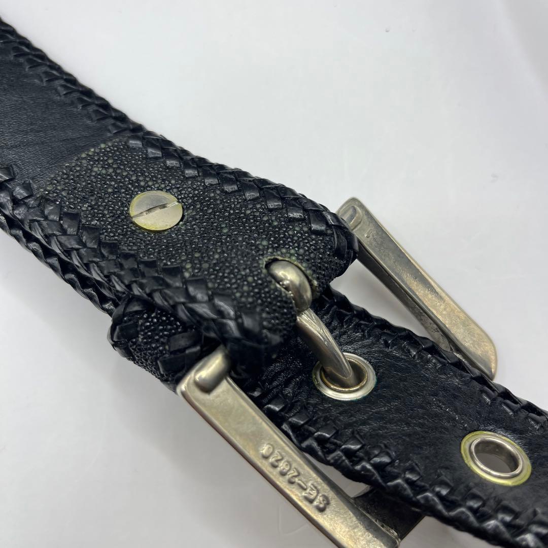 【希少】エイ革 スティングレイ レザー ボディバッグ ウエストポーチ ブラック