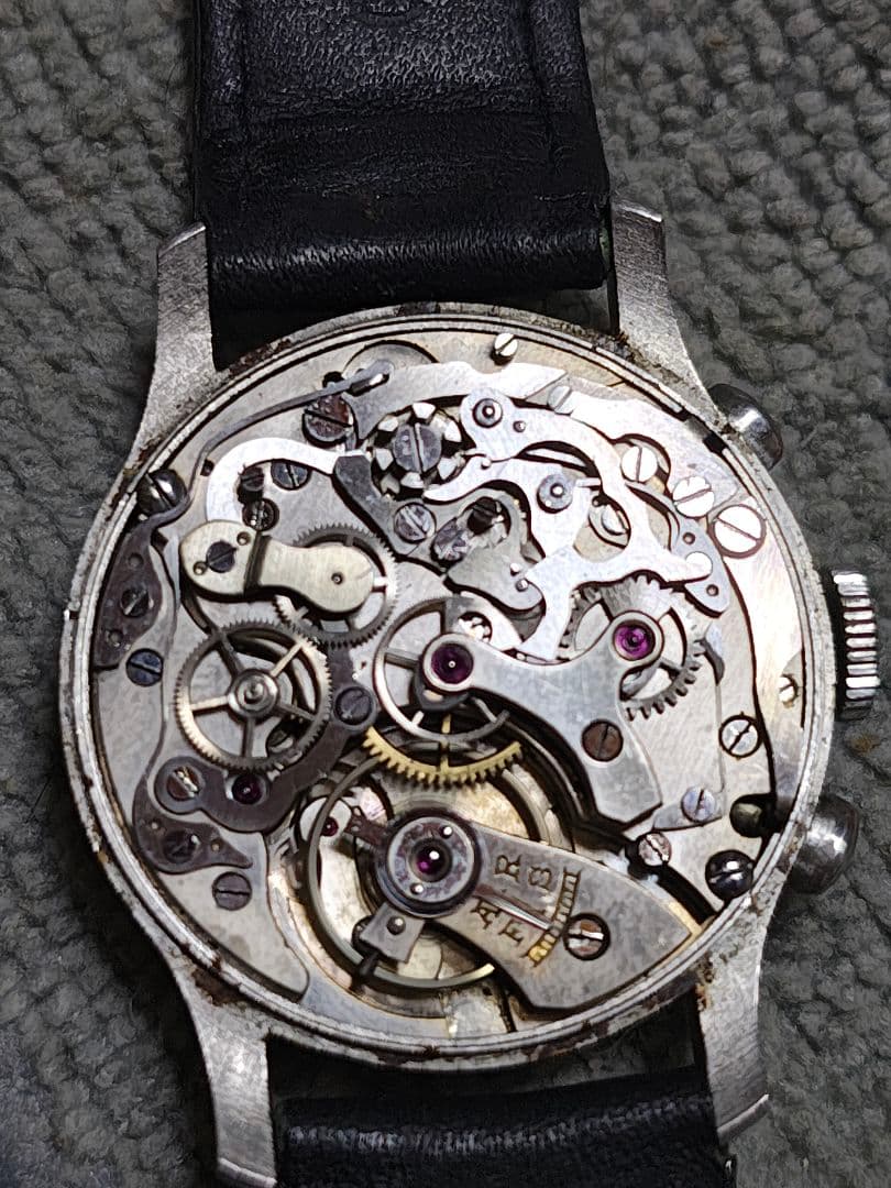 ランデロン　希少コラムホイール式　手巻き クロノグラフ 腕時計