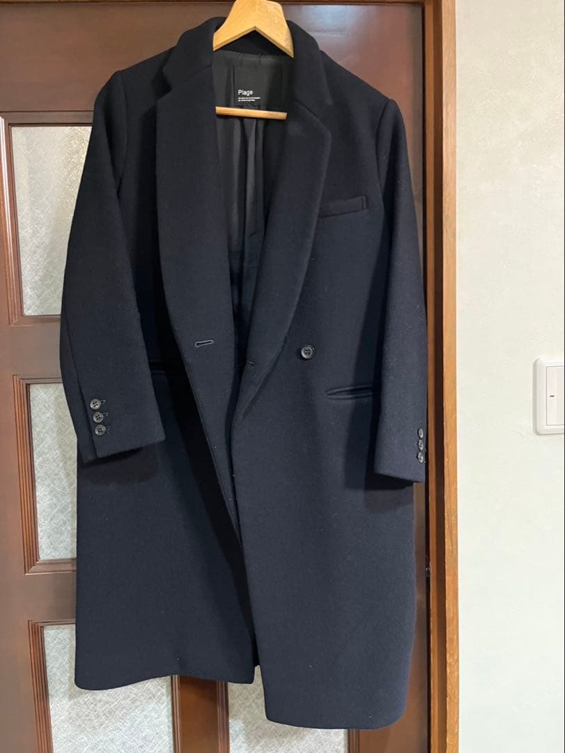 Plage ダークネイビー チェスターコート
