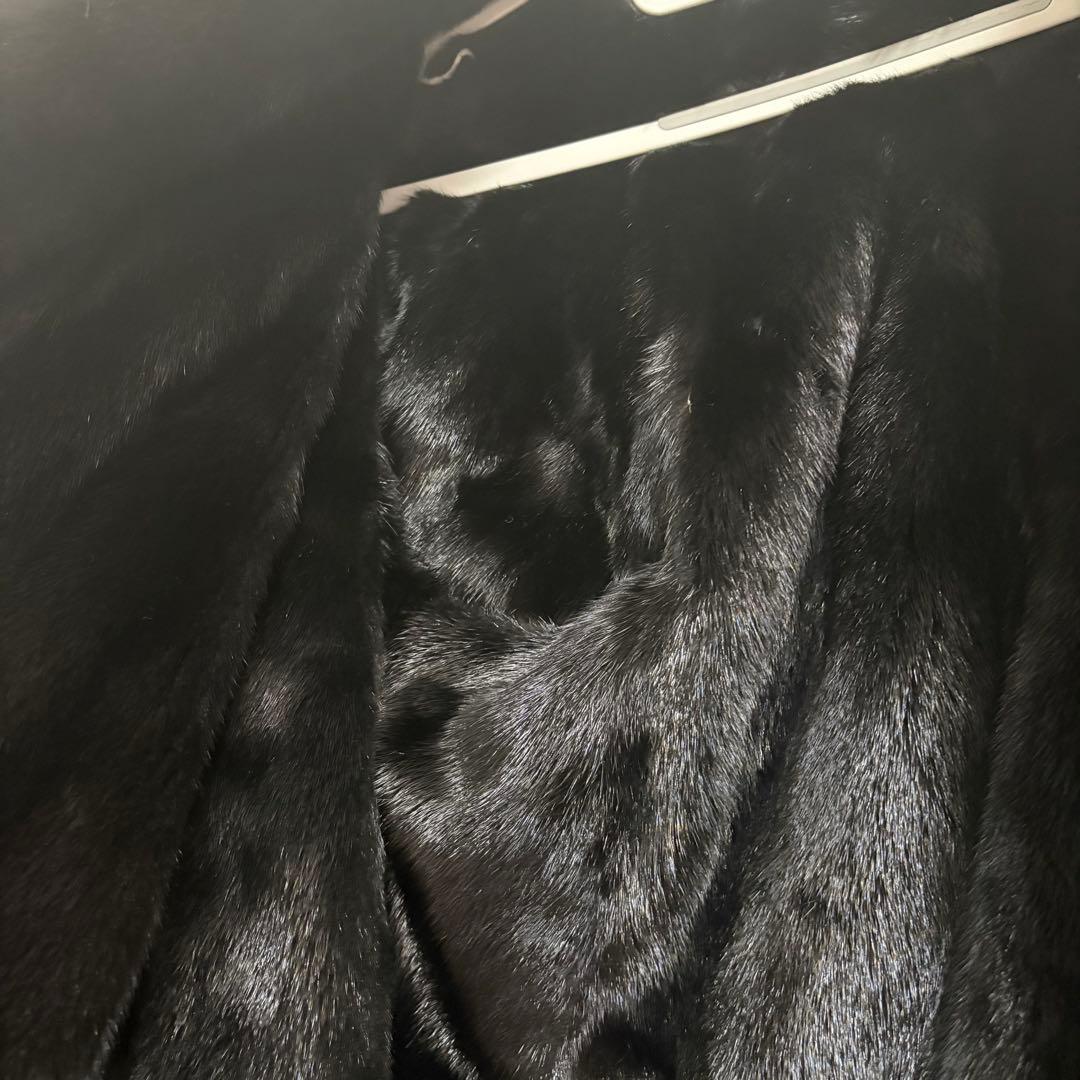 フィンランド産ミンク毛皮x羊革リバーシブル 最高級ブルゾン黒L〜XL