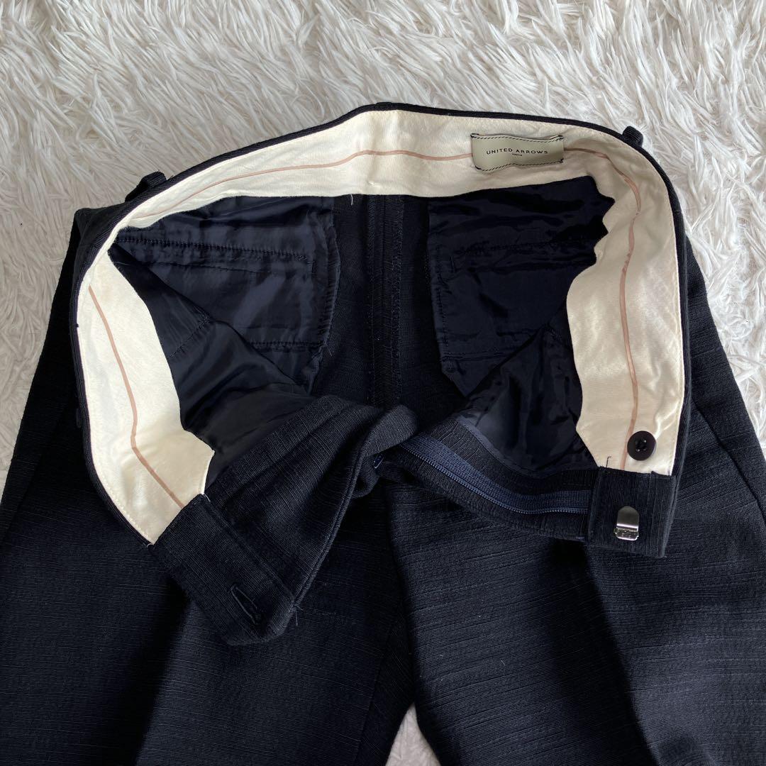 美品 UNITED ARROWS ノーカラージャケット パンツスーツ スラブ36