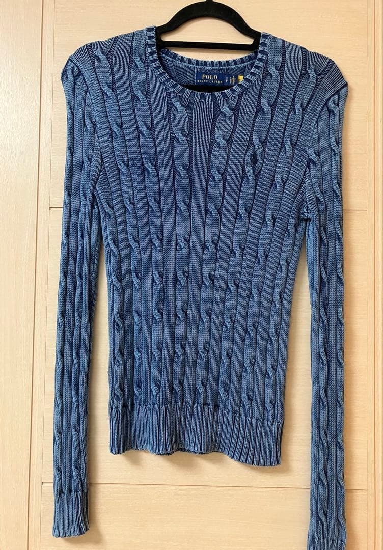 ラルフローレン　インディゴケーブルニット