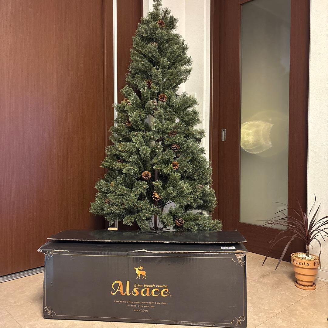 Alsace クリスマスツリー 180cm 松ぼっくり付き
