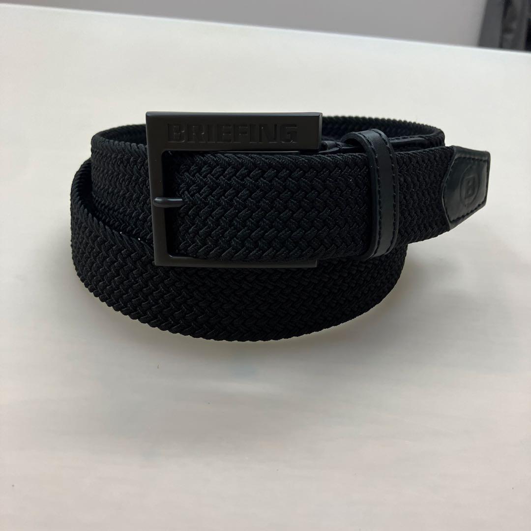 ブラック 編み込み ベルト Lサイズ