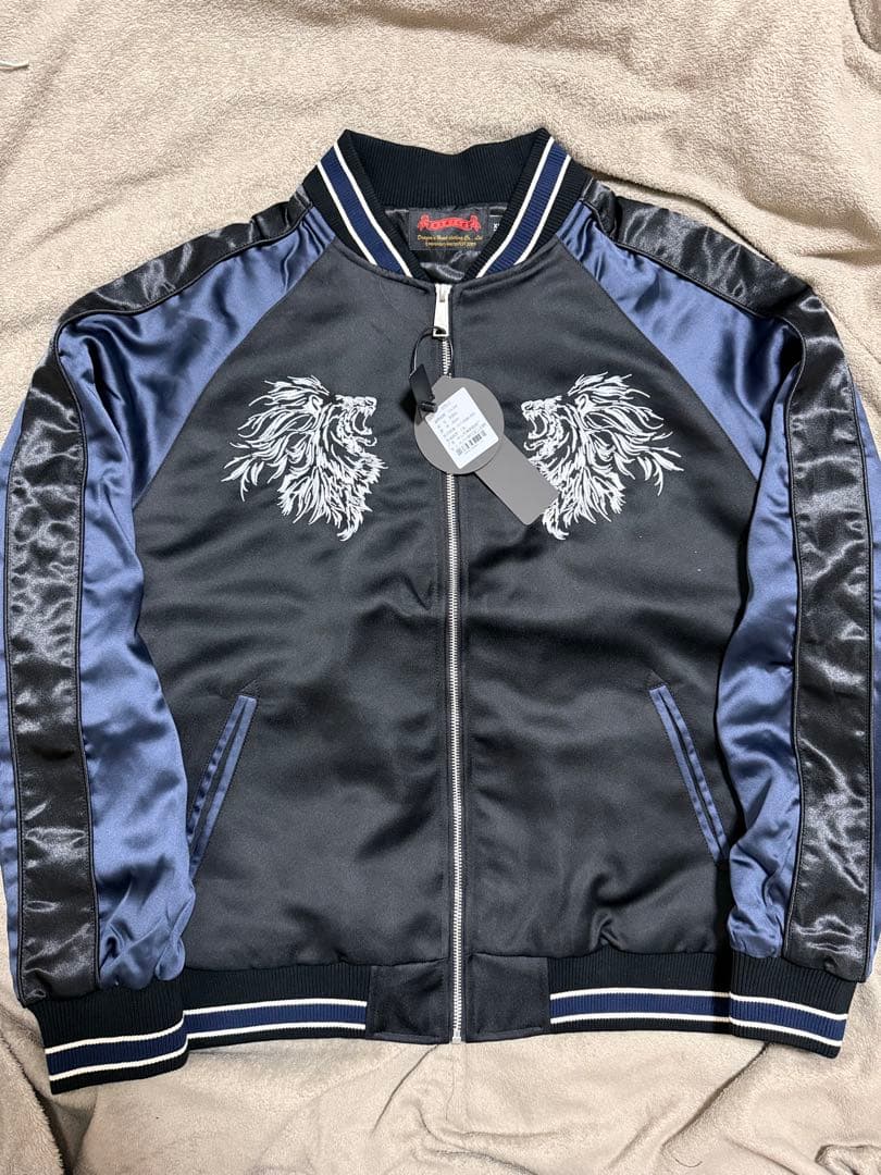 未使用 SKAJAN ライオン 日本 スカジャン unisex サテン 美品