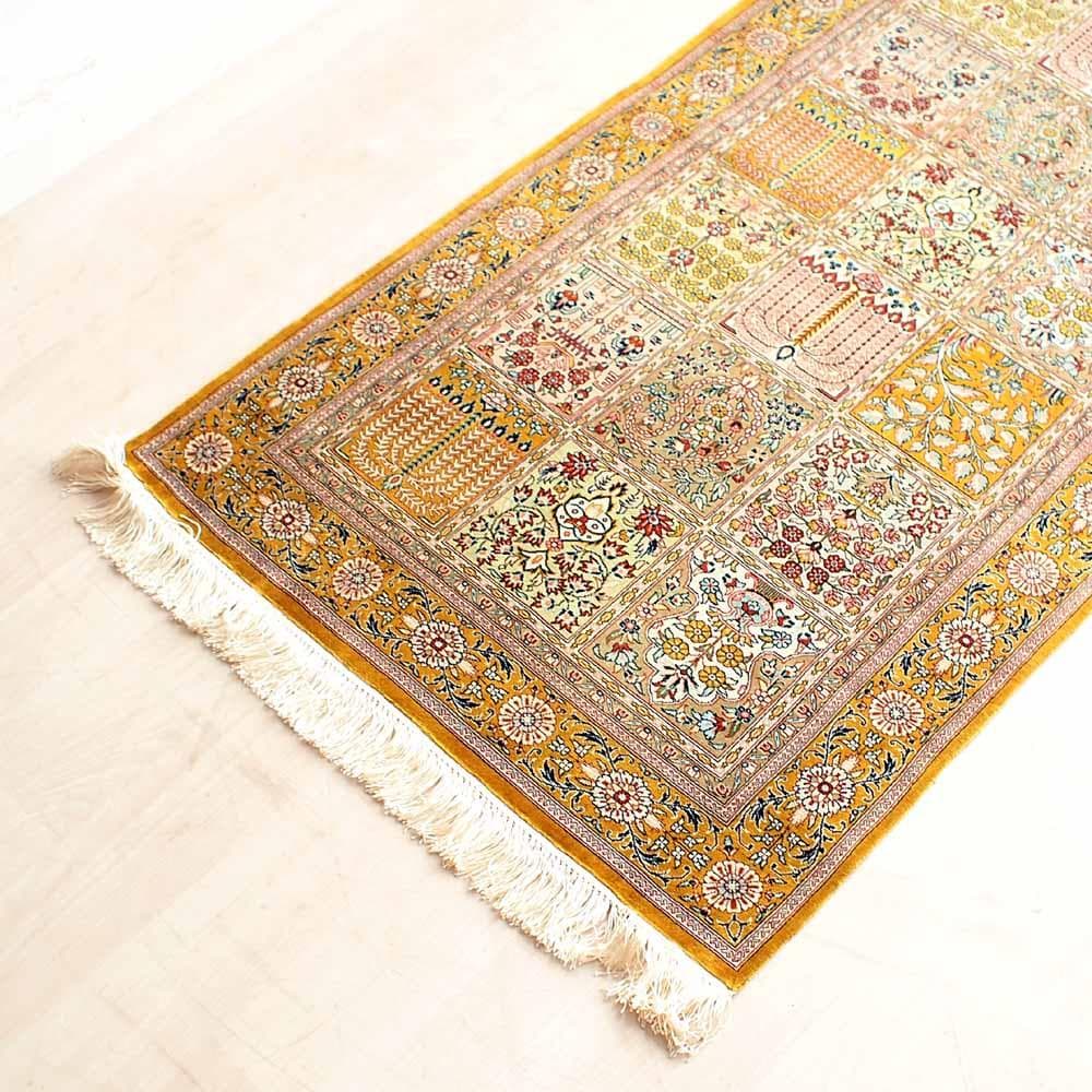 ペルシャ絨毯 マスタードカラー 71cm × 123cm 玄関ラグZR24236