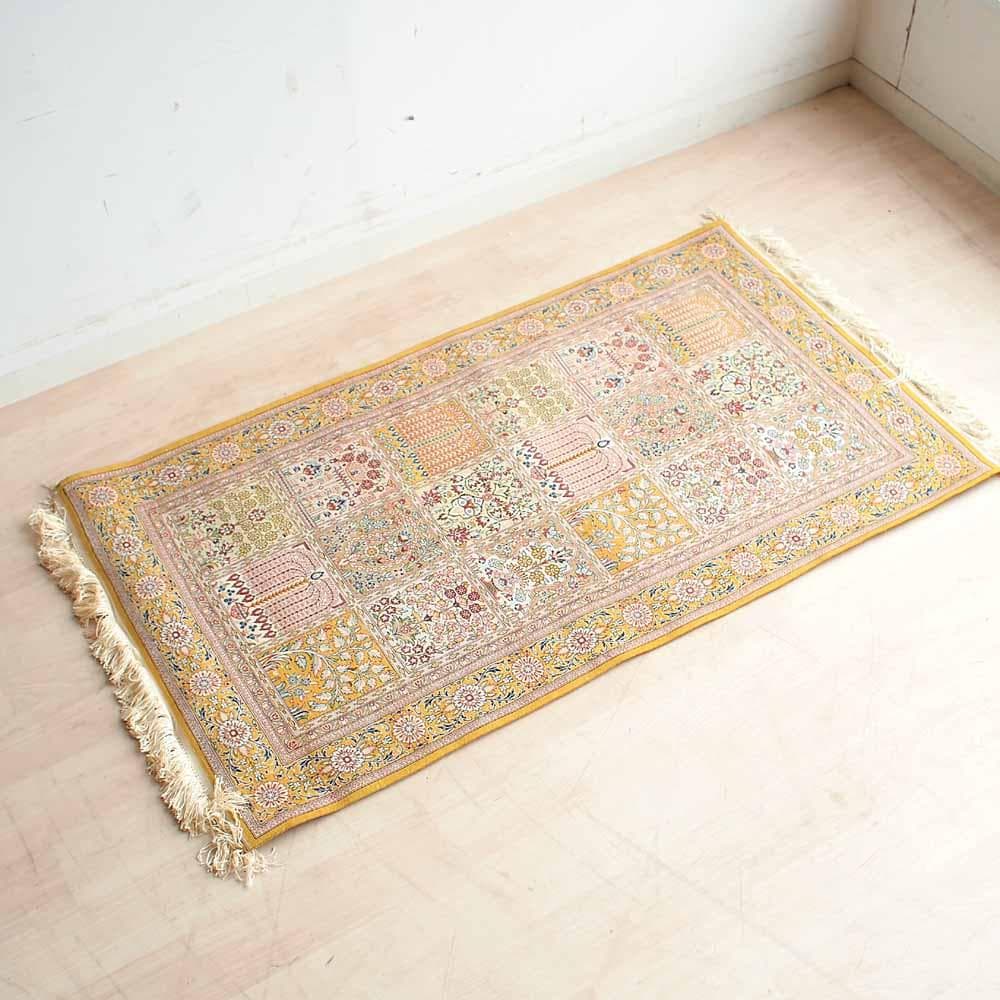 ペルシャ絨毯 マスタードカラー 71cm × 123cm 玄関ラグZR24236