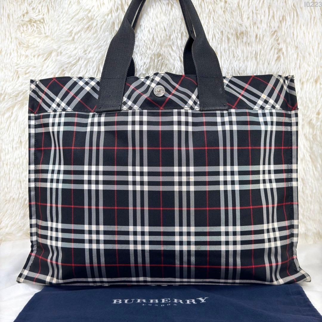 【美品】バーバリー トートバッグ ビジネスバッグ ノバチェック 手提げ A4可