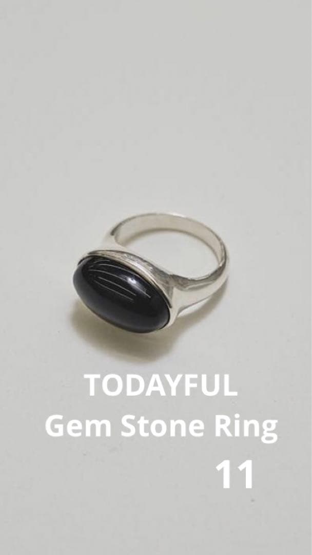 TODAYFUL Gem Stone Ring ブラック