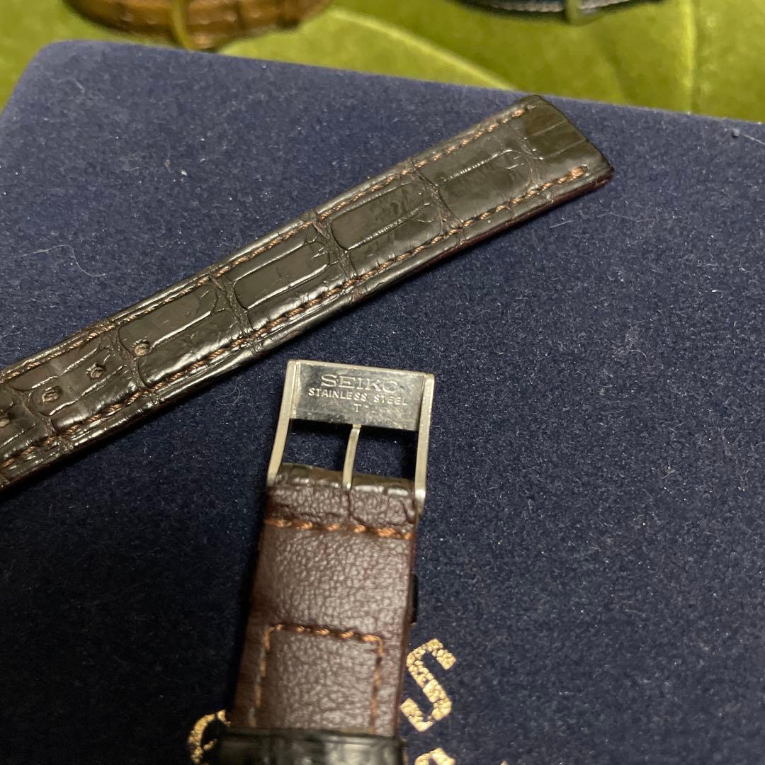 最終値下げクロコダイルレザー 時計バンド GS 尾錠 ビンテージ
