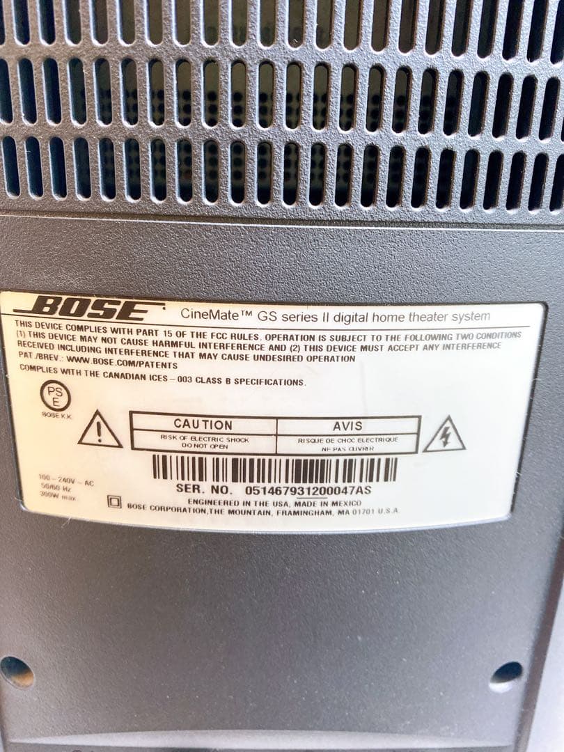 【元箱】BOSE　スピーカーシステムCineMate GS Series II