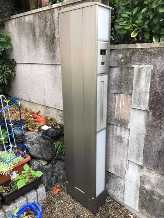 門柱 インターホン ポスト 表札 照明 玄関 ライト 灯り スリムスクエア 家庭