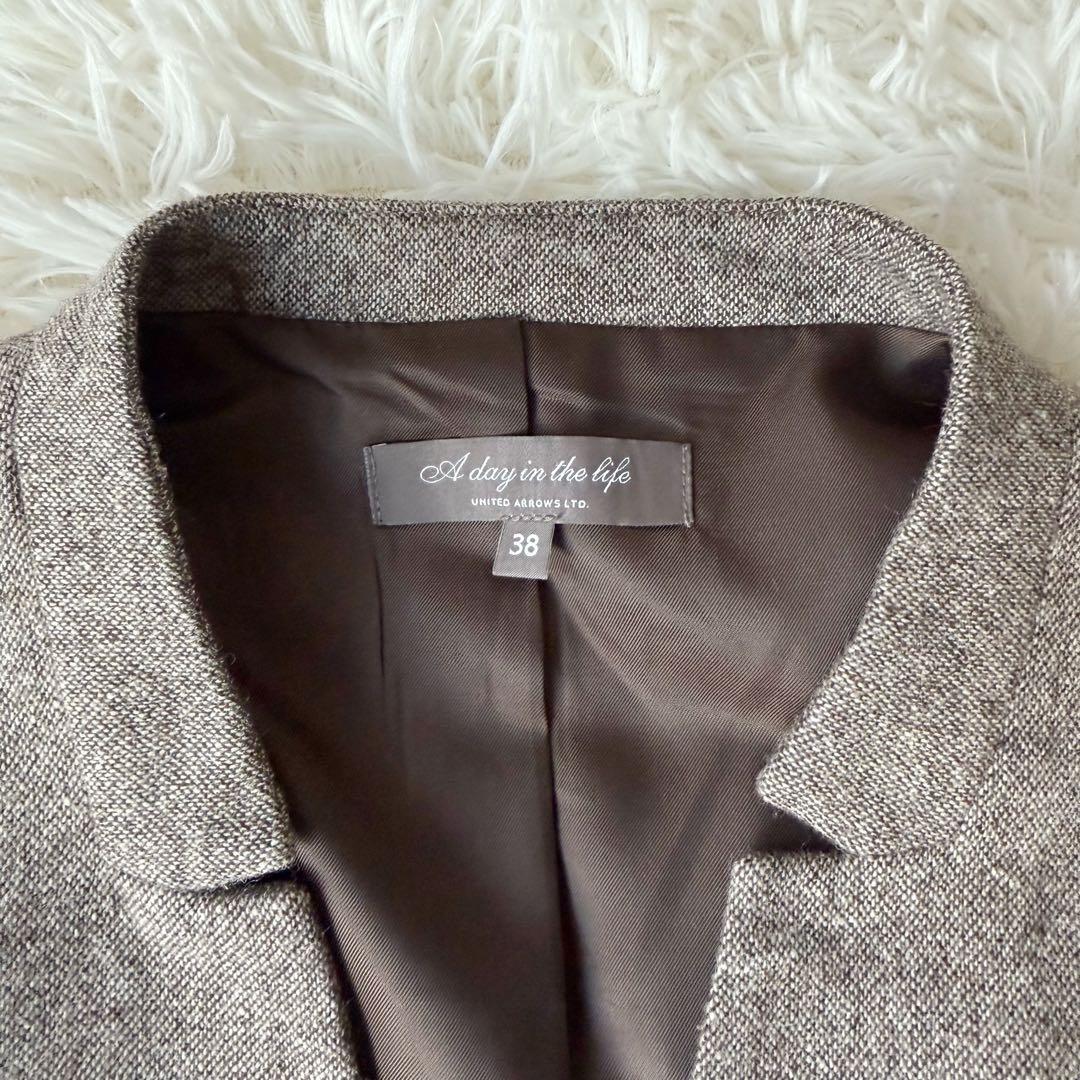 UNITED ARROWSセットアップスーツ グレー ノーカラージャケット 38