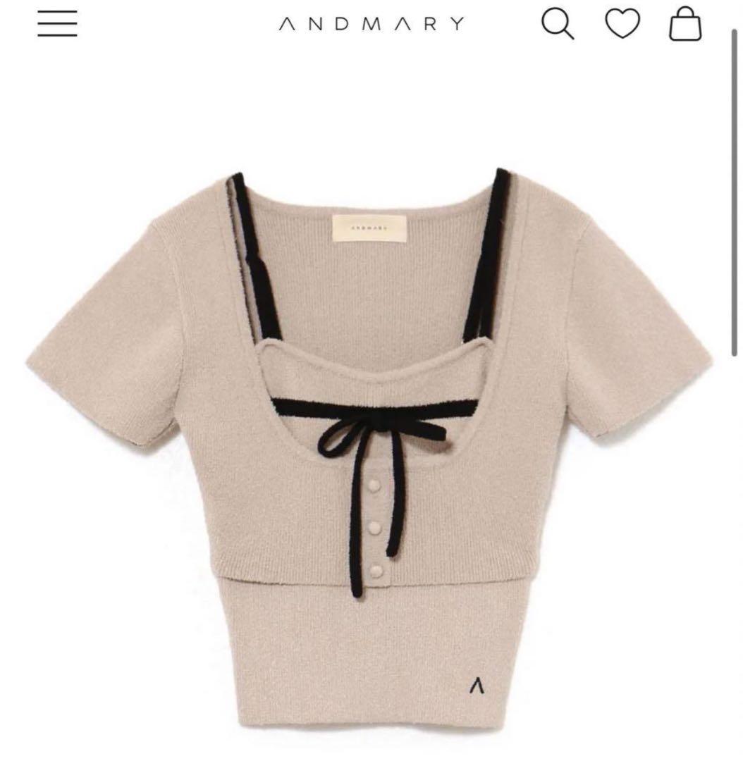 andmary Natalie ribbon set beige 正規品