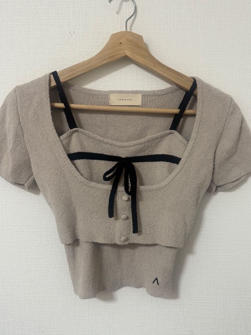 andmary Natalie ribbon set beige 正規品