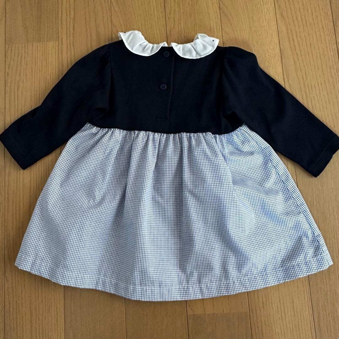 familiar ワンピース 80 犬刺繍付き