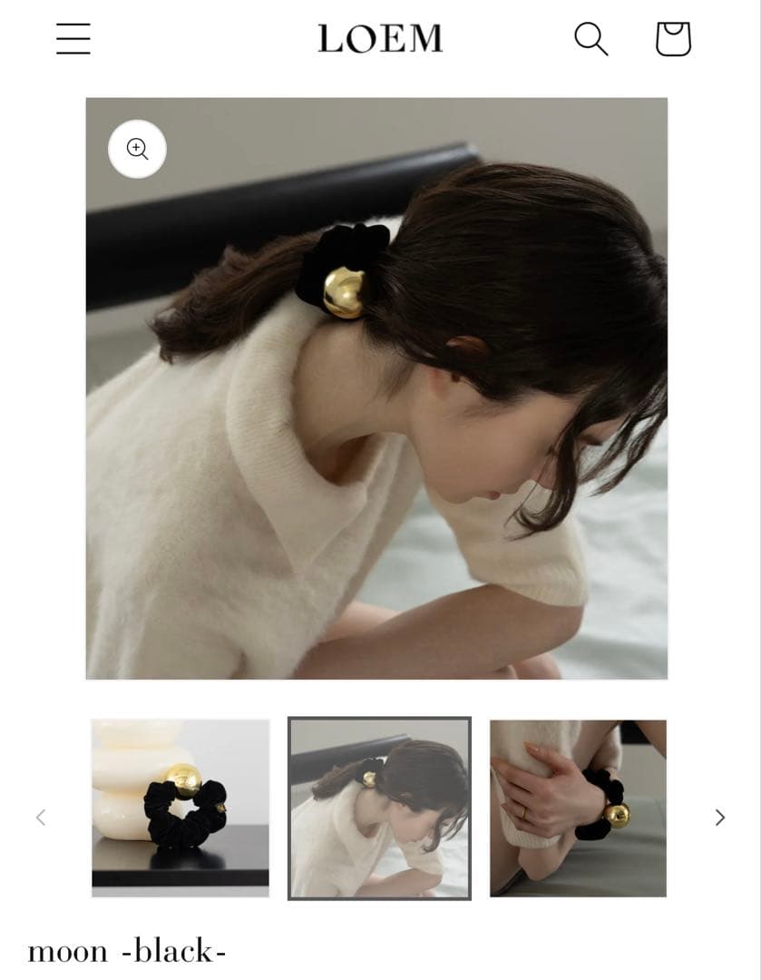 LOEM TOKYO ロエムトウキョウ　ブラックmoon シュシュ