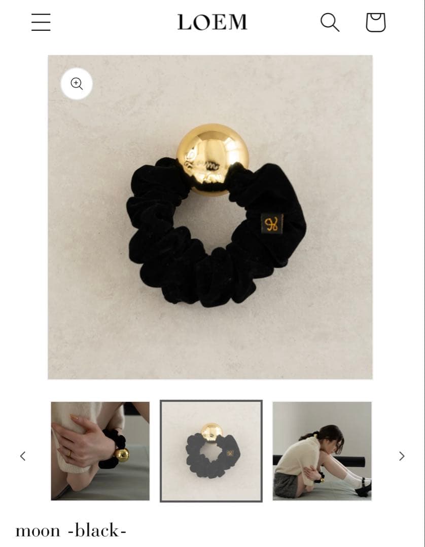 LOEM TOKYO ロエムトウキョウ　ブラックmoon シュシュ