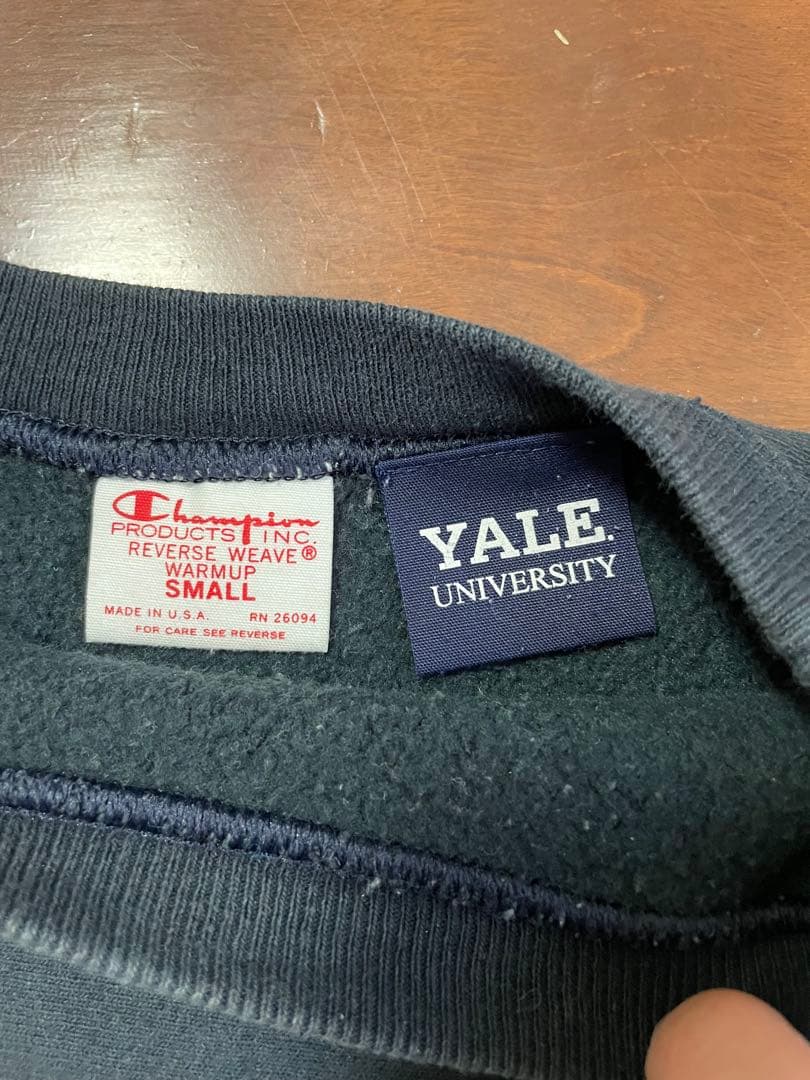 【希少USA製】champion リバースウィーブ Yale ネイビー S