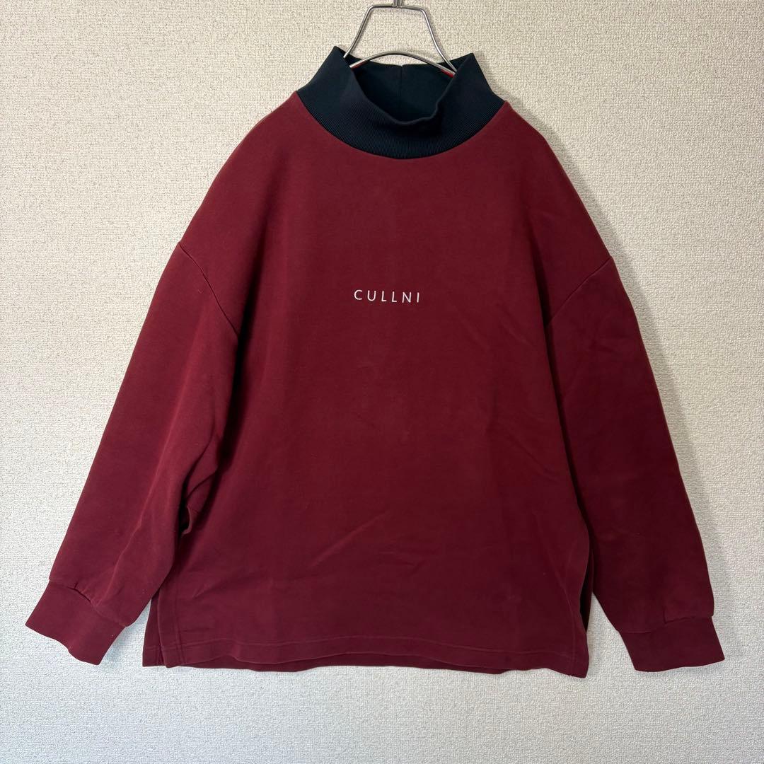 CULLNI 2020SS別注ロゴ刺繍モックネックプルオーバースウェット
