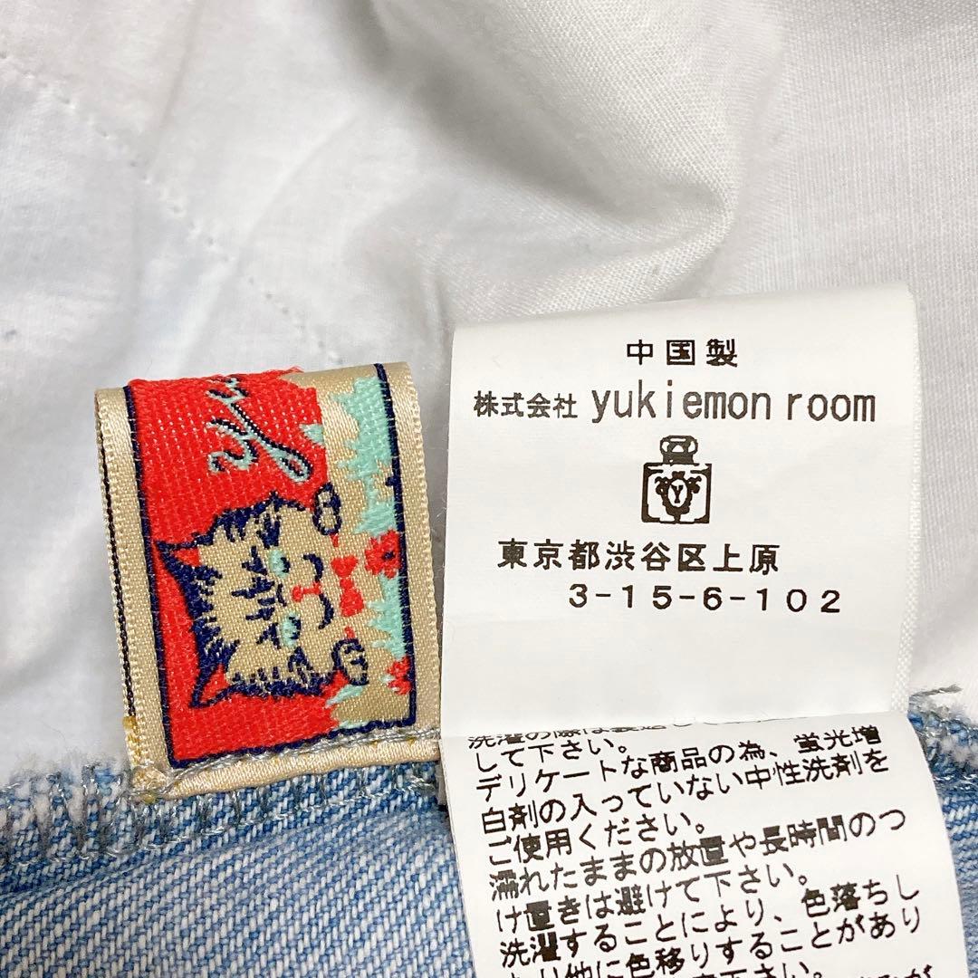 yukiemon　おまもりデニムパンツ　うすめ　M　猫　くま　スイーツ