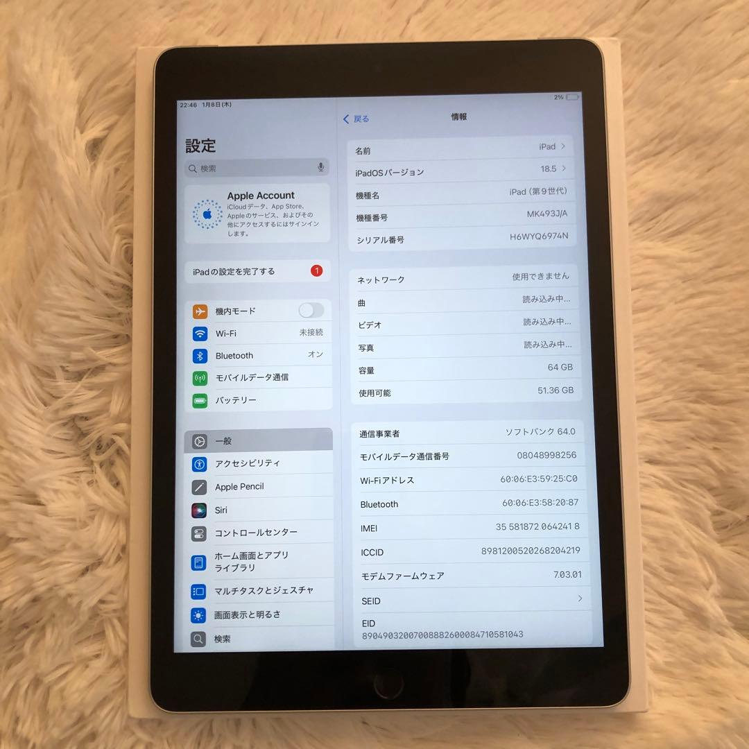 【即購入OK】iPad 第9世代 セルラーモデル【極美品】 #12 【付属品】