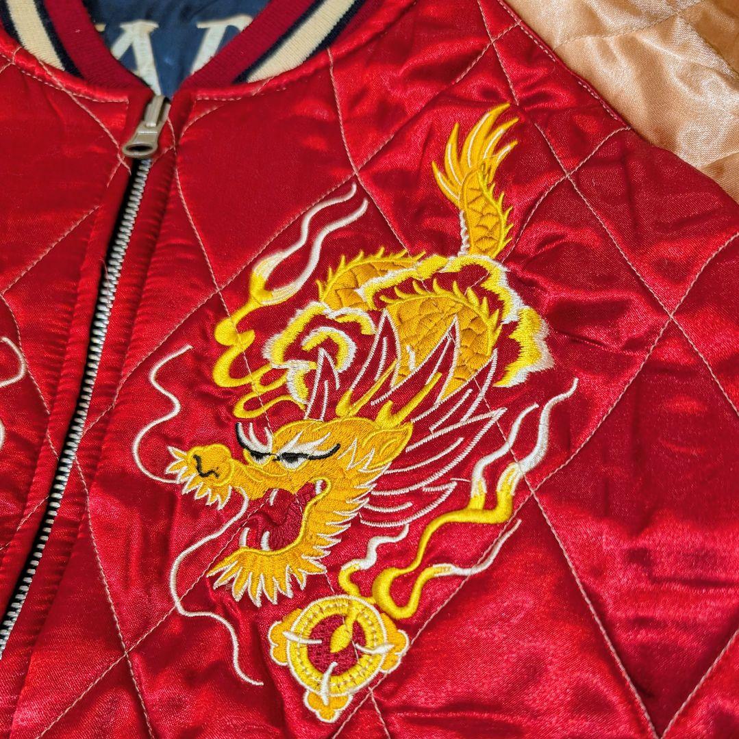 ★超土日ゲリラ★ドラゴンフライ リバーシブル 刺繍 スカジャン 鷹 龍 鷲