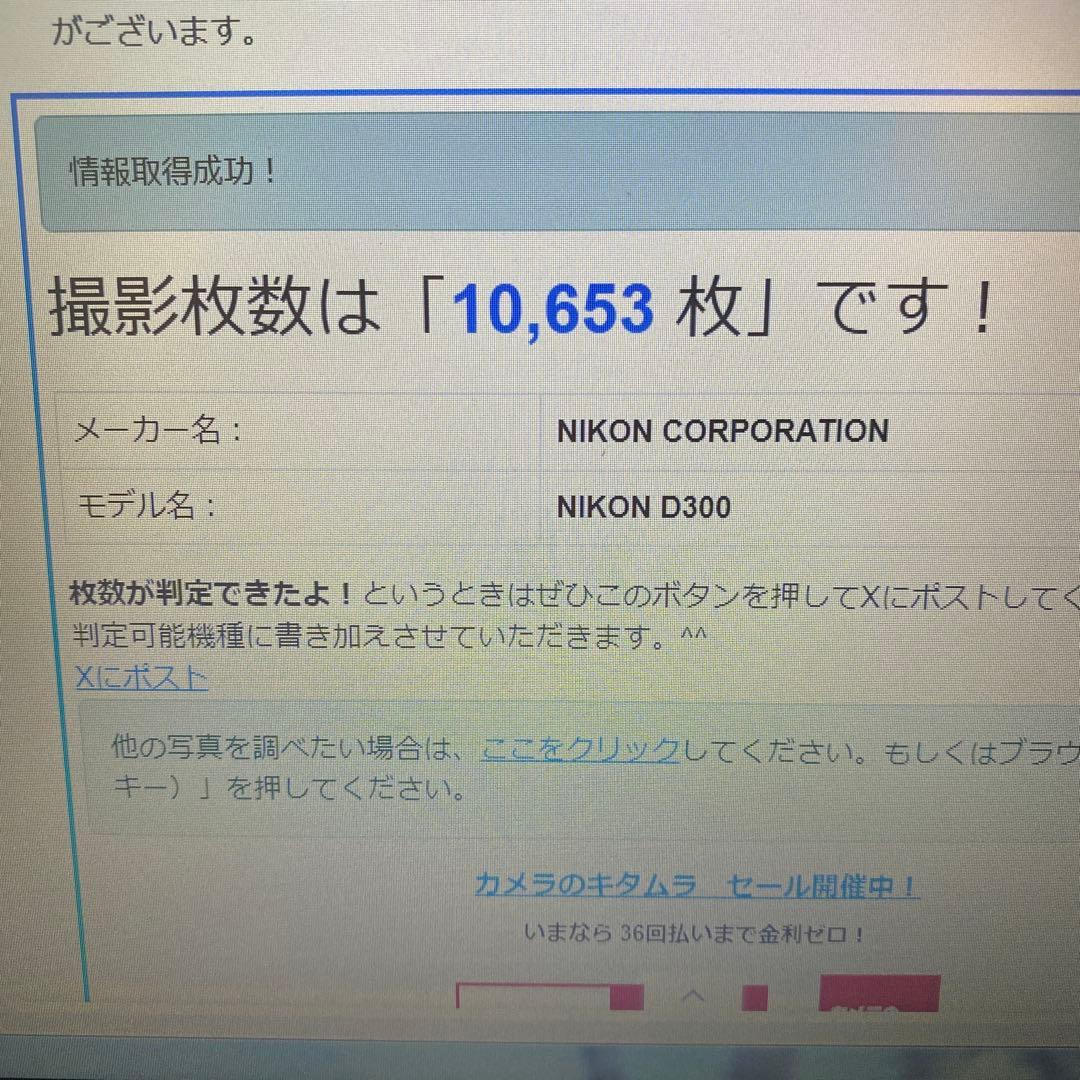 ひ*パ様 NIKON D300 ショット数10.000 ニコン