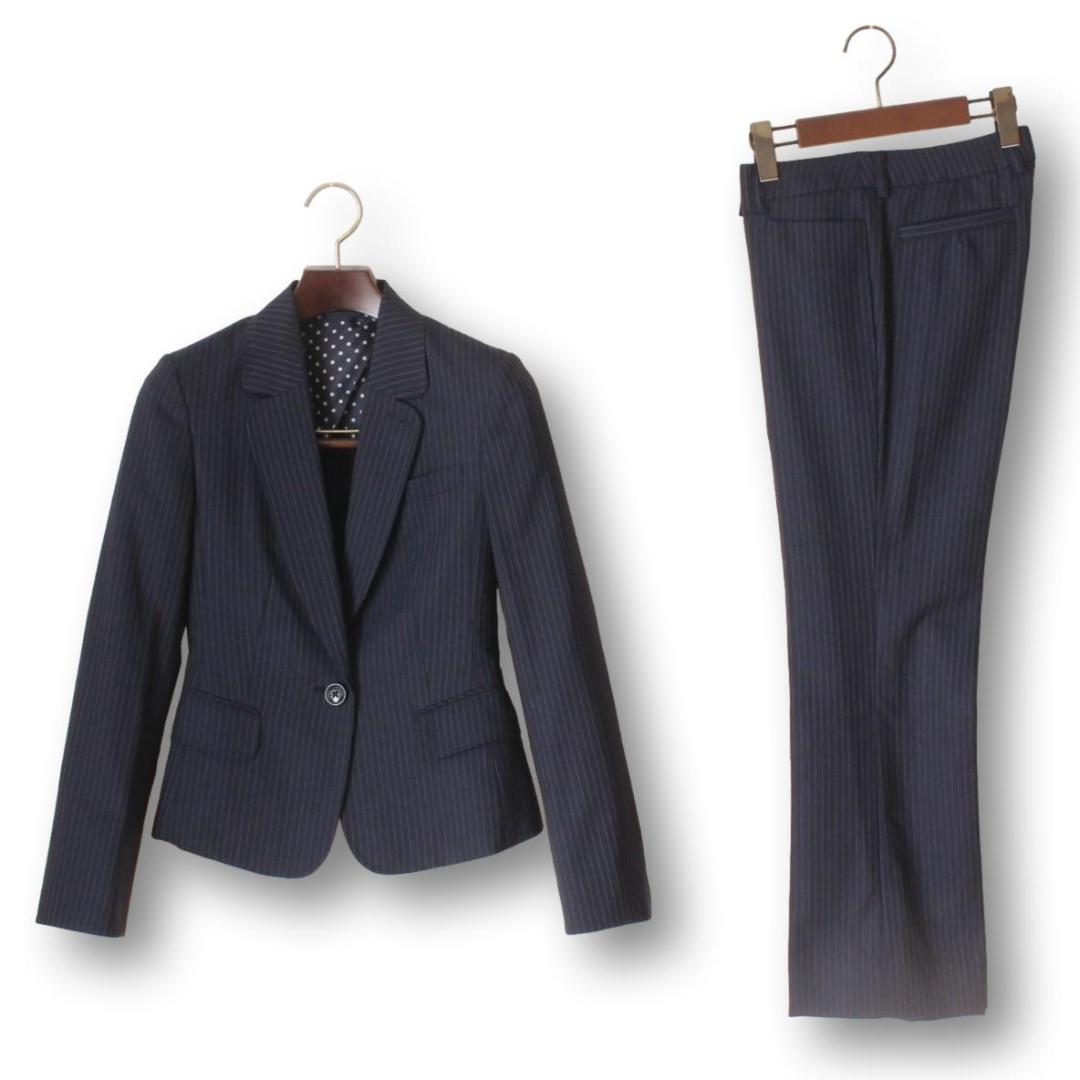 洋服の青山 エヌライン n-line ノゾミ パンツスーツ 9 紺【新品同様】