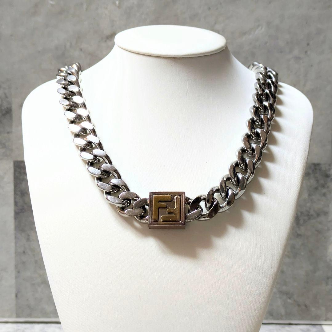FENDI フェンディ チェーンネックレス FFロゴ 喜平風