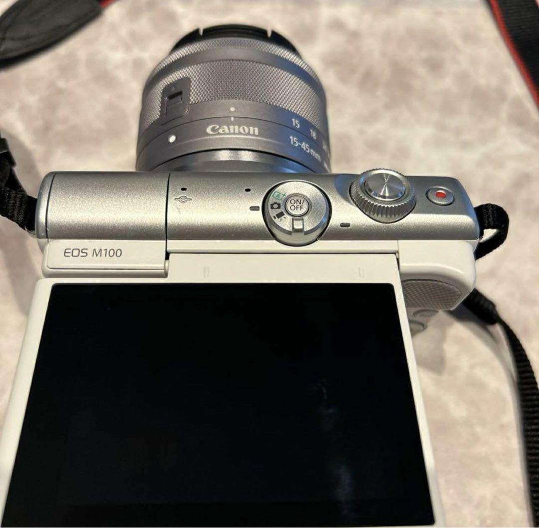 Canon EOS M100 レンズキット15-45mm IS STM ホワイト