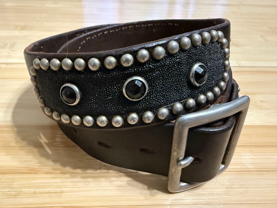 ⭐️美品⭐️HTC⭐️オーバルスティングレイ⭐️ブラックレザー&ブラックストーン⭐️36