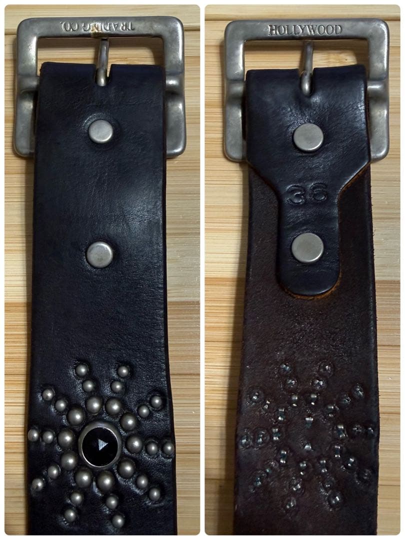 ⭐️美品⭐️HTC⭐️オーバルスティングレイ⭐️ブラックレザー&ブラックストーン⭐️36